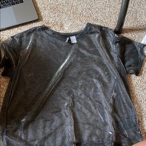 Cropped see through disco shirt sleeve